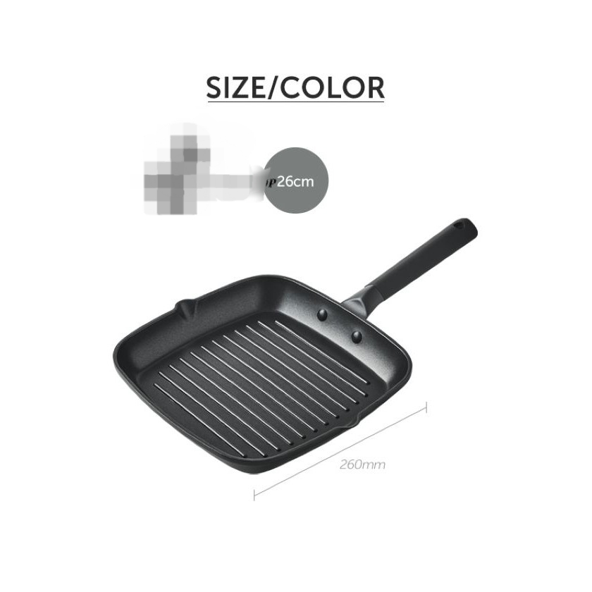 Chảo Nướng Chống Dính Hình Vuông 26cm LnL CAG2611 (cam kết chính hãng)