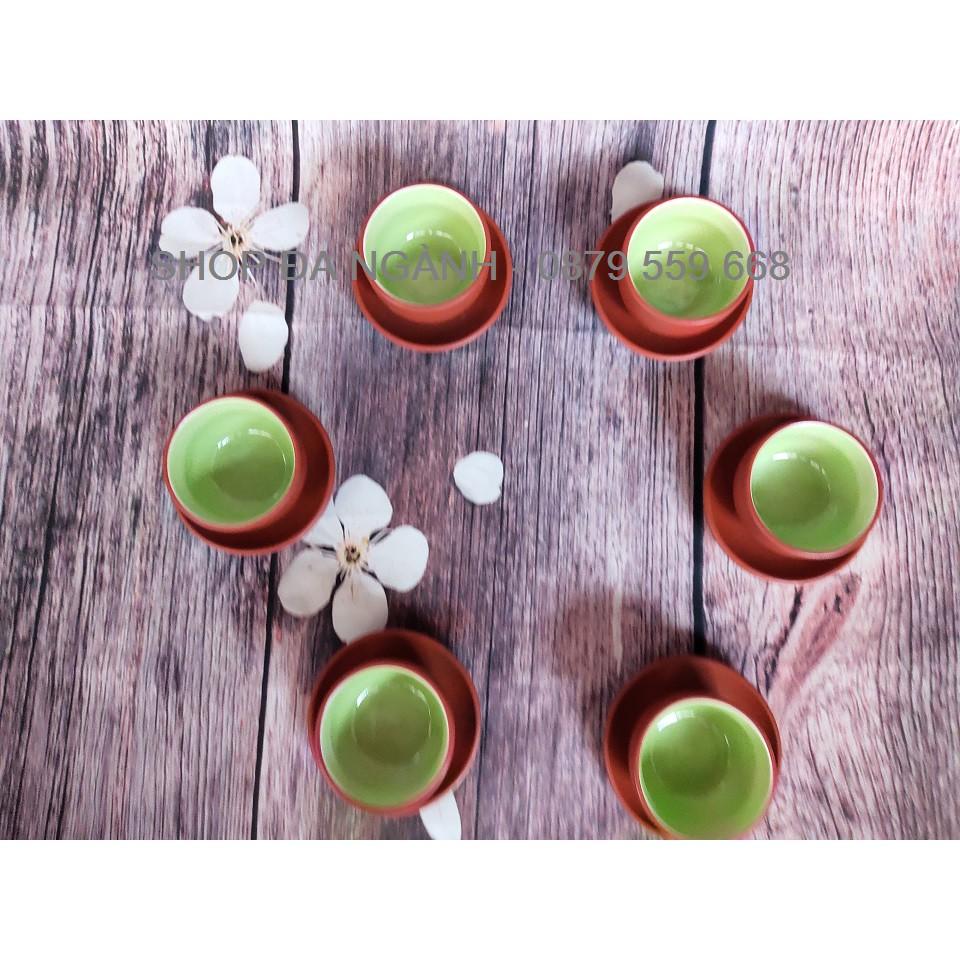Bộ 6 chén gốm tử sa cỡ lớn đường kính 6,5 cm