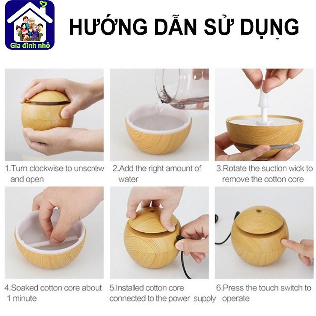 Máy xông tinh dầu, phun sương tạo ẩm vân gỗ cao cấp