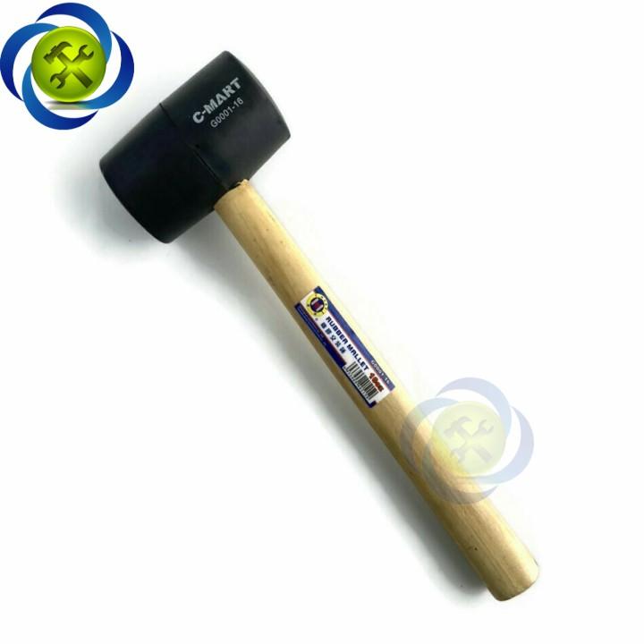 Búa cao su cán gỗ C-Mart G0001-16 đầu búa nặng 448gram