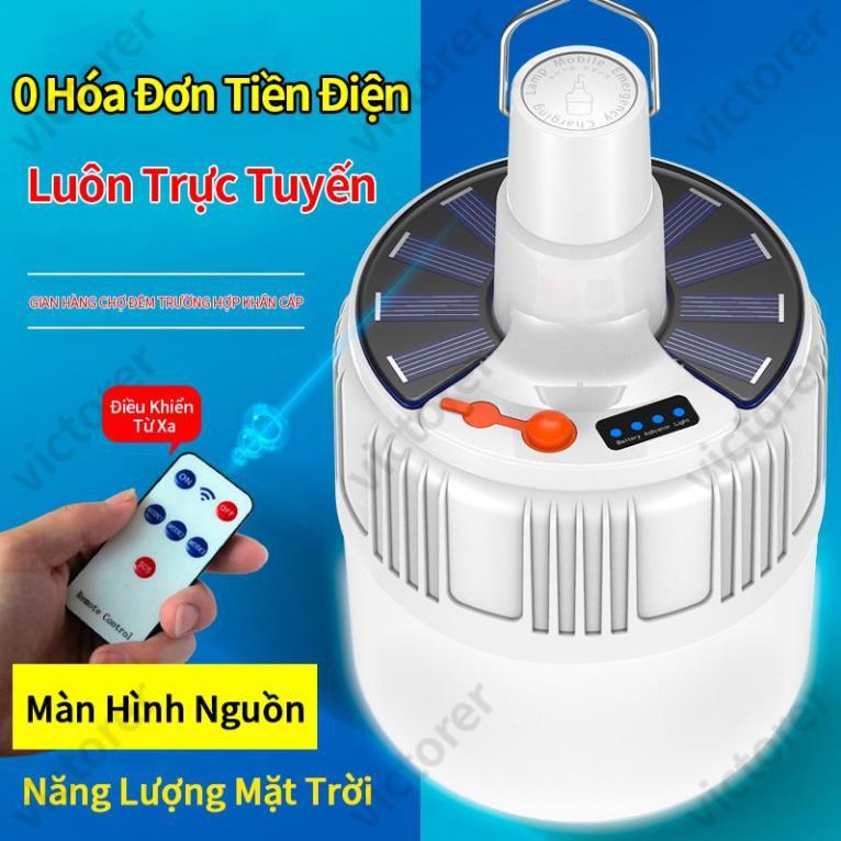 Bóng đèn LED năng lượng mặt trời điều khiển từ xa với 5 chế độ có thể sạc lại được