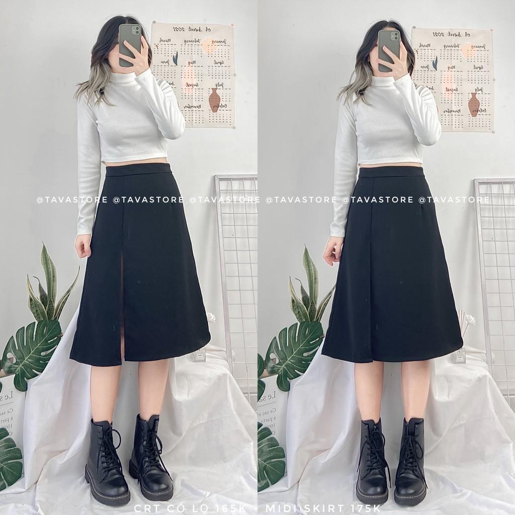 Midi Skirt - Chân váy midi xẻ tà
