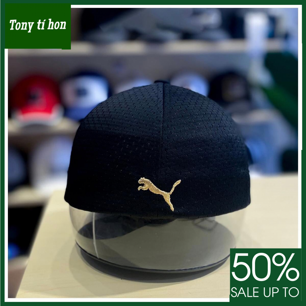 Tony tí hon - Mũ/nón kết lưỡi trai PM thêu logo bên, phối chữ, phối lưới, bít đuôi thời trang nam nữ cao cấp - màu xanh/ màu đen