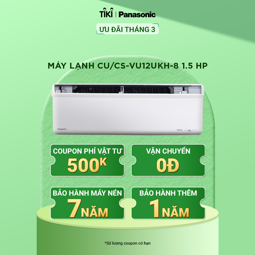 [CHỈ GIAO TẠI HCM] Máy lạnh Panasonic CU/CS-VU12UKH-8 - Một chiều - Inverter sang trọng Sky series - Hàng chính hãng