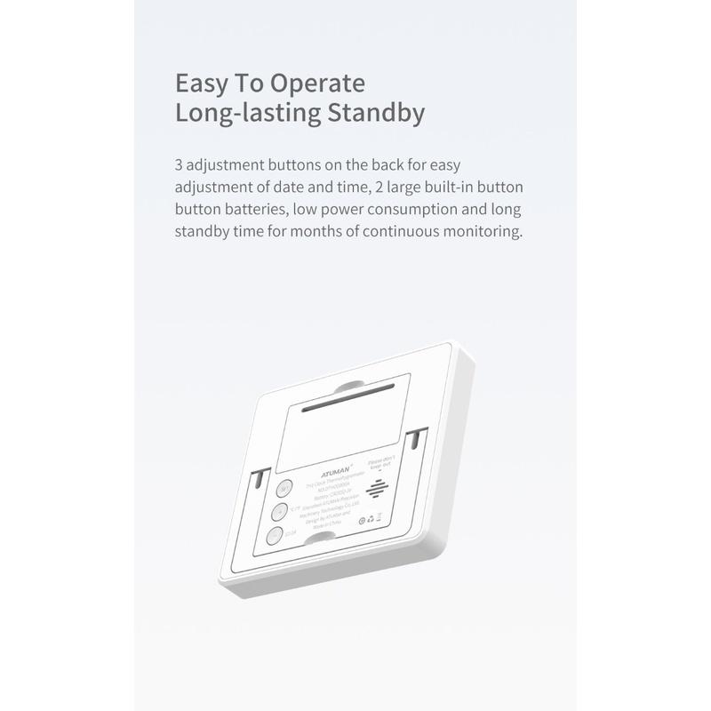 Đồng Hồ Nhiệt Kế Xiaomi Duka Atuman TH1 Màn Hình Lớn 2.8 '' Có Giá Đỡ Tiện Dụng Cho Gia Đình