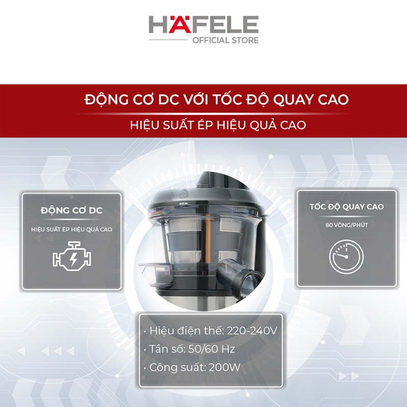 Máy ép chậm Hafele GS-133N - 535.43.811 (Hàng chính hãng)