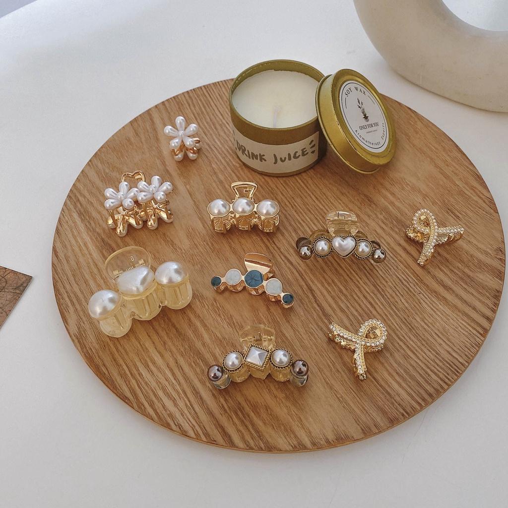Set 2 Cái Kẹp Tóc Nhựa Và Kim Loại Ngọc Trai Nhân Tạo Nhỏ Phụ Kiện Tóc Cho Nữ Xu Hướng Hàn Quốc