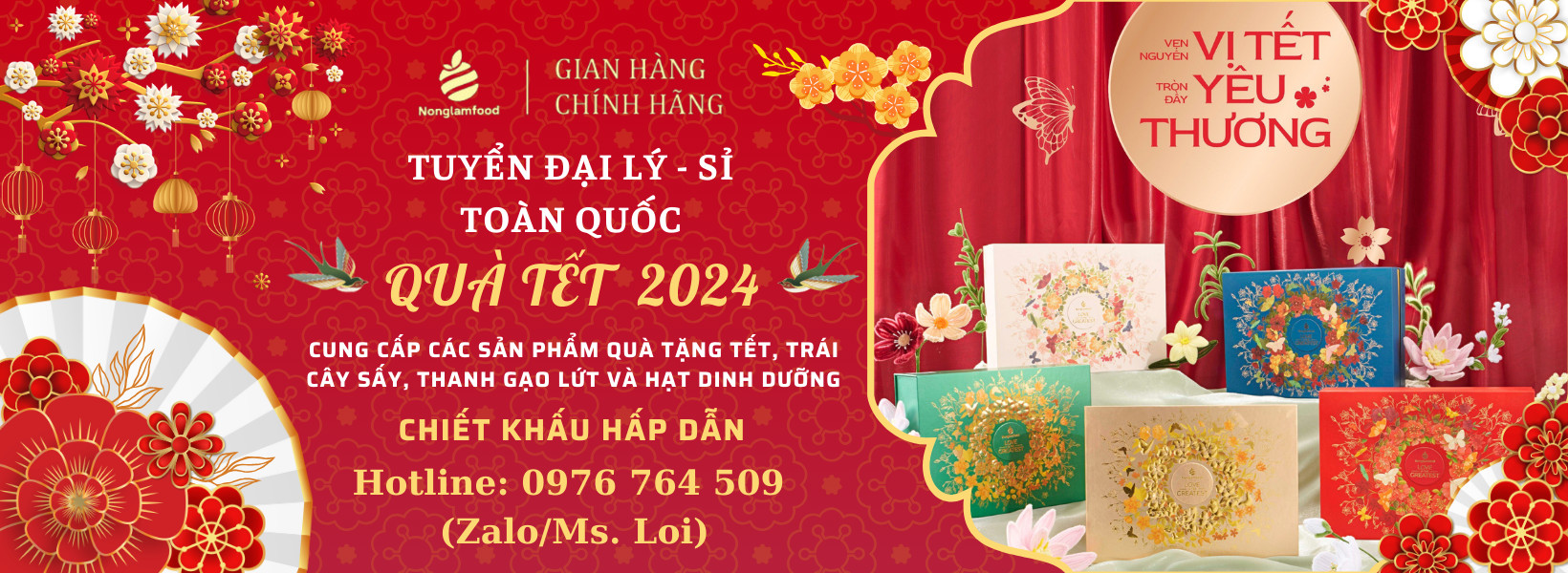 Set quà tết cao cấp Tết Phúc Lộc 1 Nonglamfood | Quà tặng cao cấp Xuân Giáp Thìn cho người thân, bạn bè, doanh nghiệp