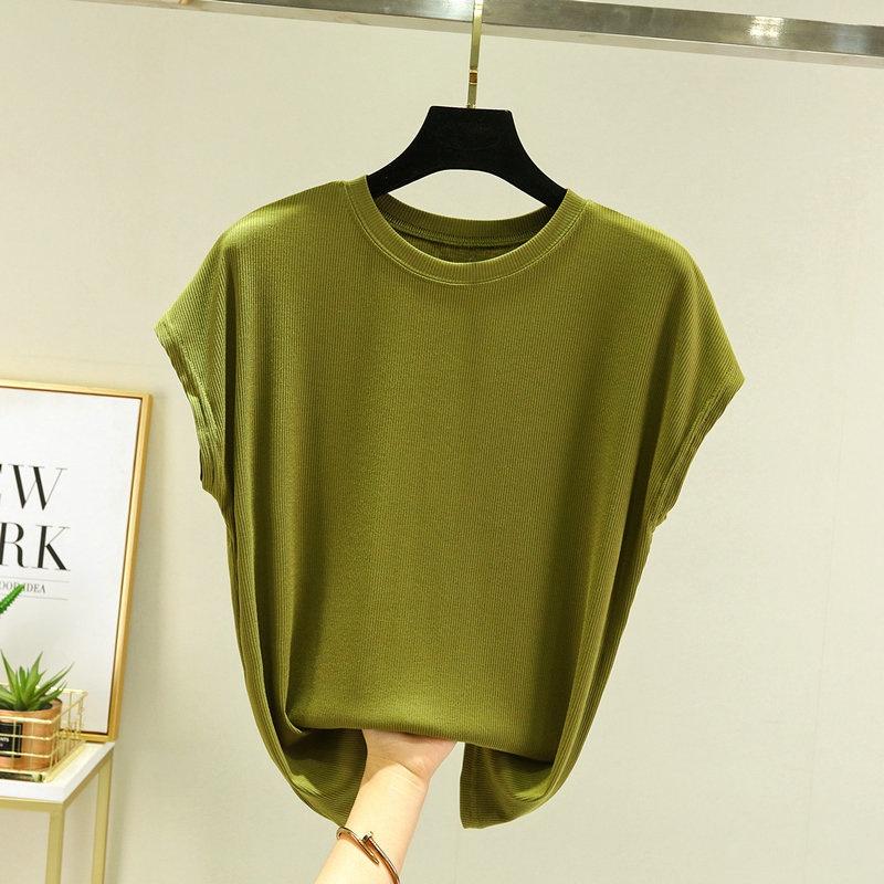 Áo thun cổ tròn vải Modal tự nhiên mát lạnh, áo phông nữ cộc tay mặc mùa hè mã VAA0431