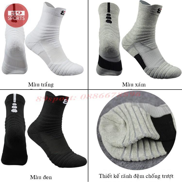 Tất thể thao 8sport Hot nhất năm. Chất Cotton 100%, Siêu MỀM MẠI, THOẢI MÁI, rãnh nhăn chống trơn, phù hợp chơi thể thao