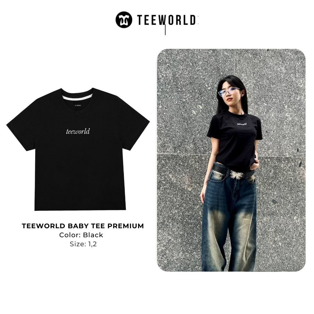 Áo thun Baby Tee Premium Basic Black Local Brand Teeworld