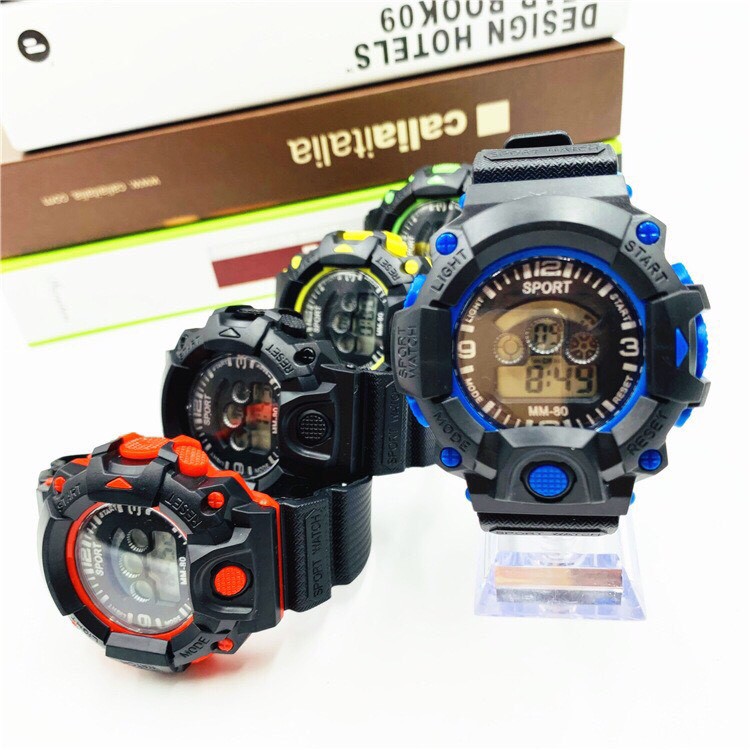 Đồng hồ điện tử nam Sport mẫu mới cá tính sp1,mặt tròn dây nhựa dẻo,hiển thị giờ - ngày tháng và đèn