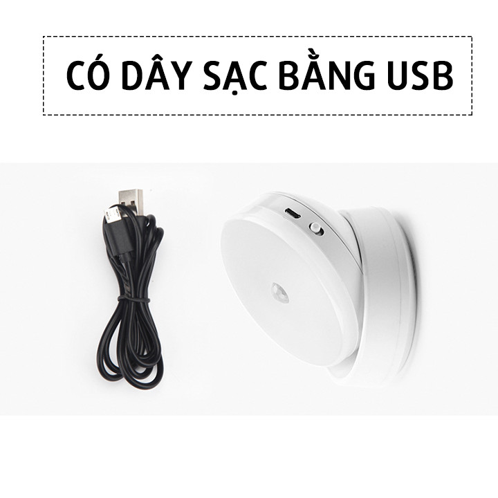 Đèn led cảm biến, cảm ứng nhận diện chuyển động thông minh L01, pin sạc và pin AAA, có đế xoay dán tường tiện lợi làm đèn học, lắp phòng ngủ, cầu thang. hành lang, nhà vệ sinh