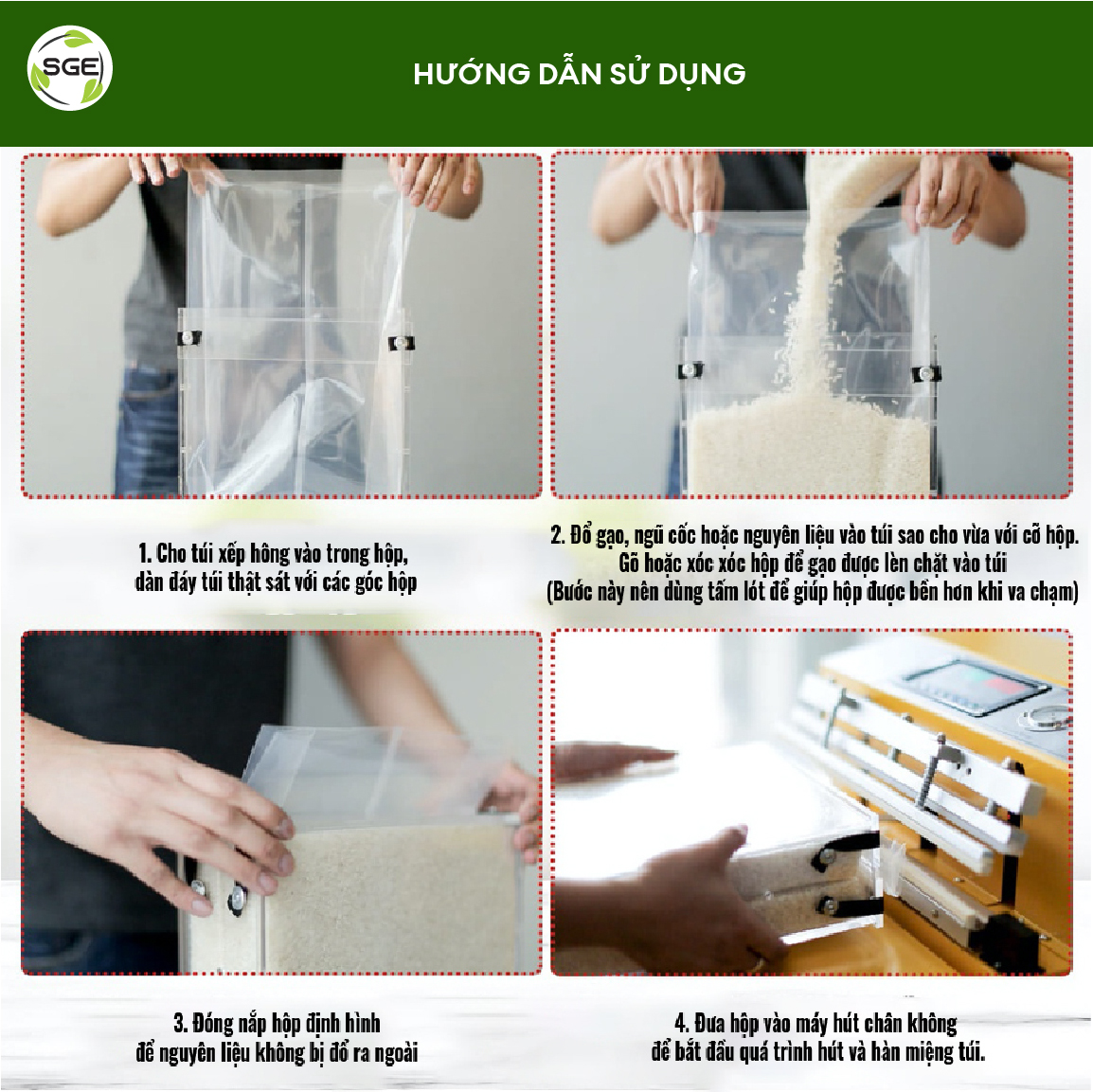 Hộp Định Hình Gạo RB2000. Chế Tạo Từ Nhựa Acrylic Đặc Biệt Dày Dặn Và Cứng Cáp, Chịu Được Lực Tác Động Cao Từ Bên Ngoài.