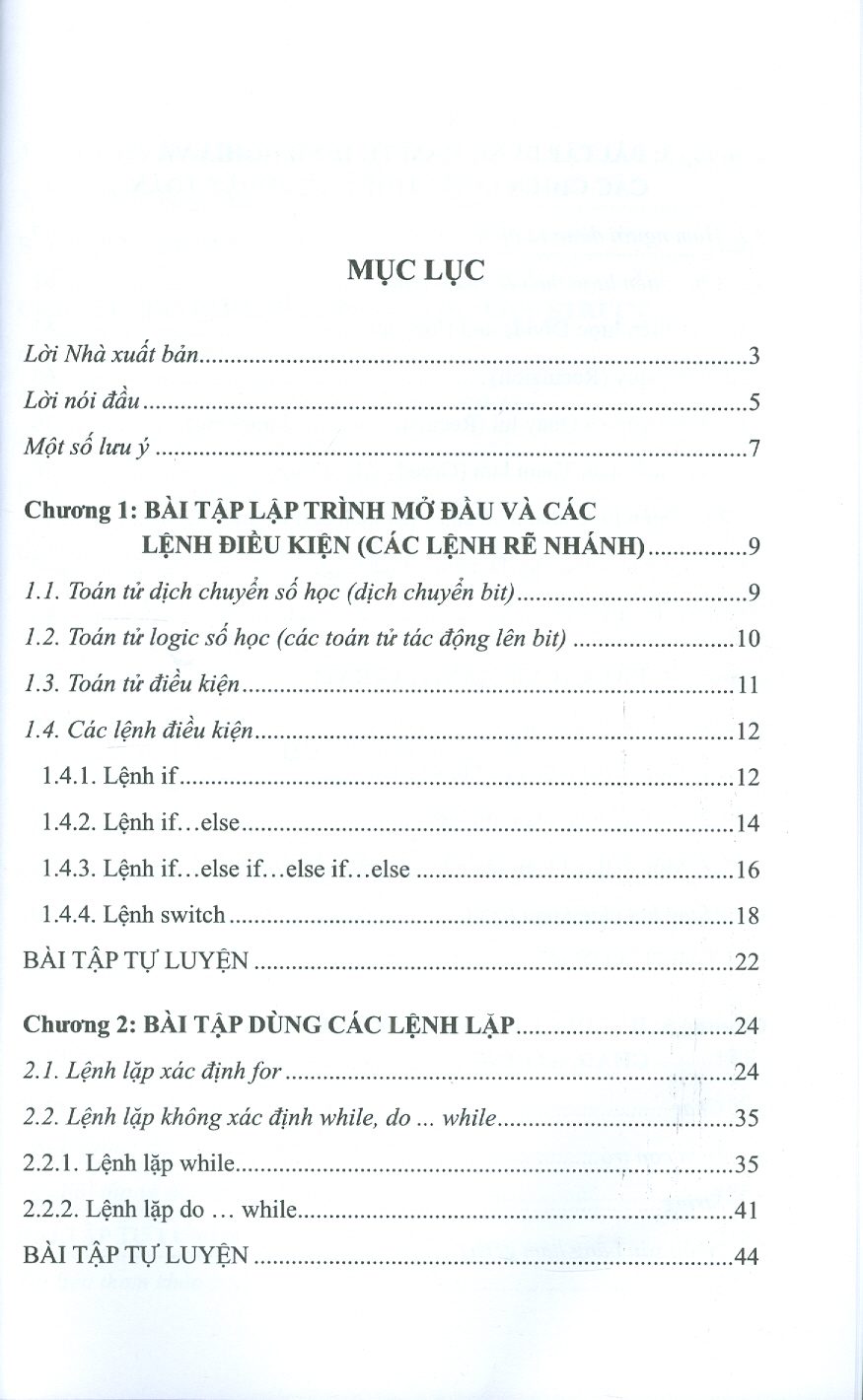 BÀI TẬP LẬP TRÌNH VỚI NGÔN NGỮ C++ TỪ CƠ BẢN ĐẾN NÂNG CAO - TẬP 1