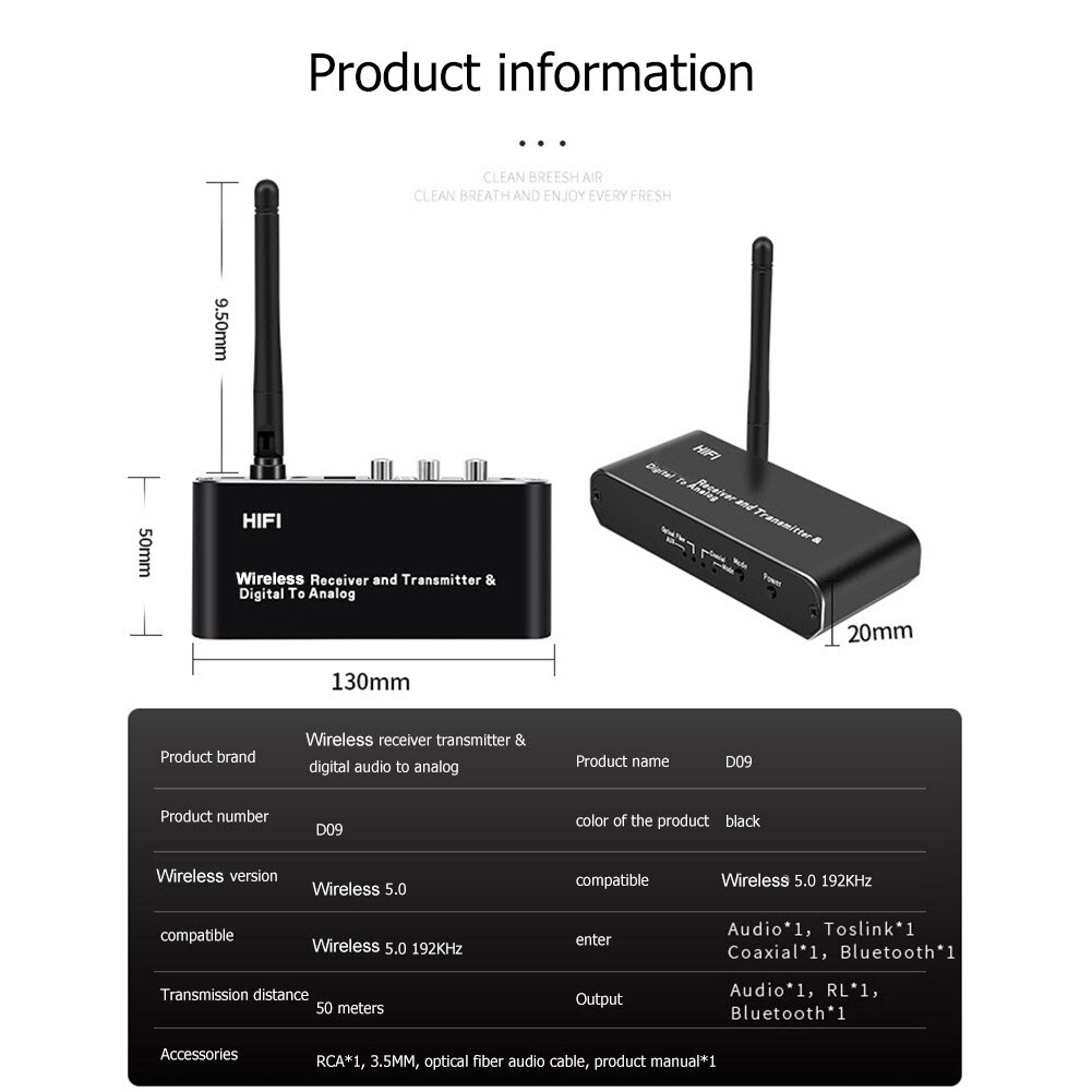 Bộ thu phát Bluetooth 5.0 Giải Mã Bluetooth D09 (Hỗ Trợ Cổng Optical) - Thiết bị thu phát Bluetooth D09. D09 Bluetooth-compatible 5.0 Receiver Transmitter Digital Optical Audio Converter Dongle Music Adapter Transmitter Audio