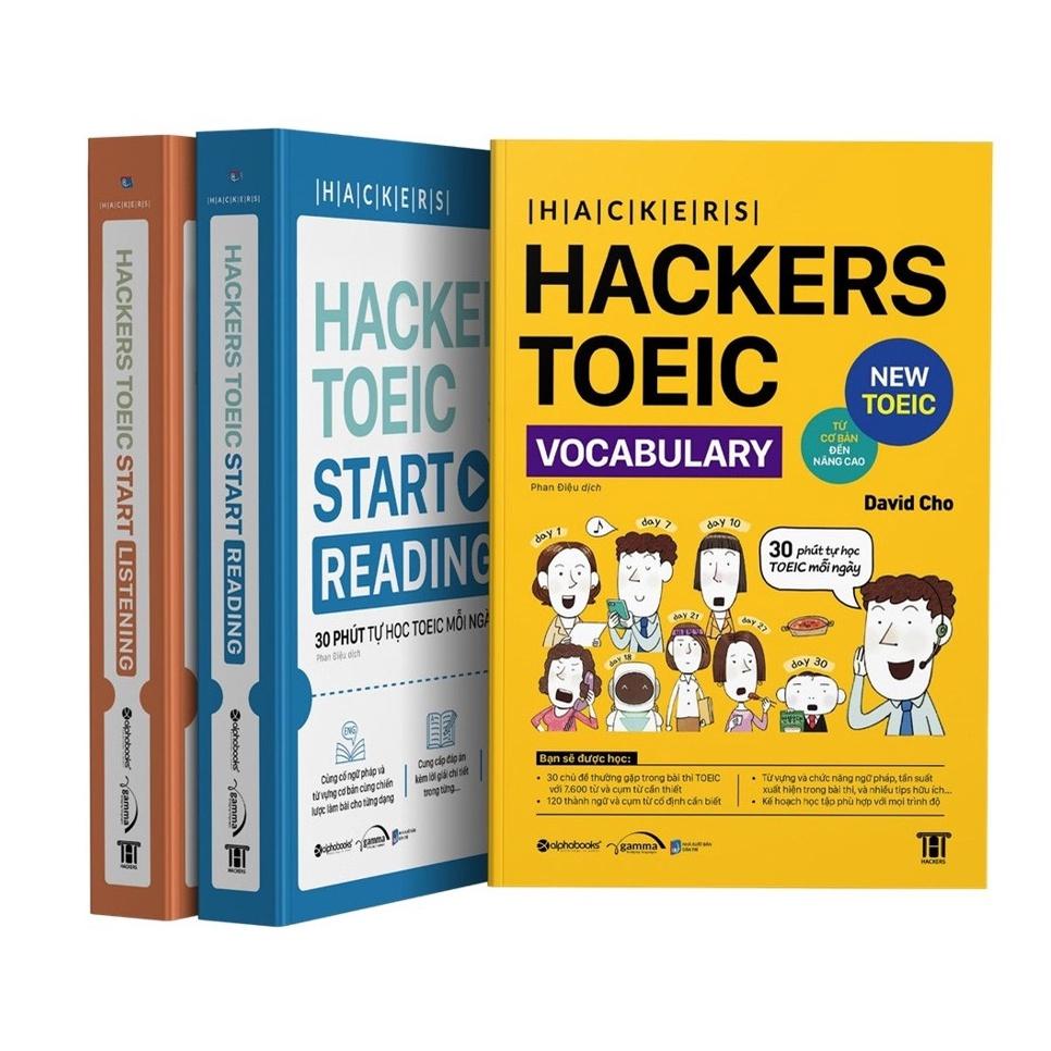 Combo Hackers TOEIC : VOCABULARY + READING + LISTENING - Bản Quyền