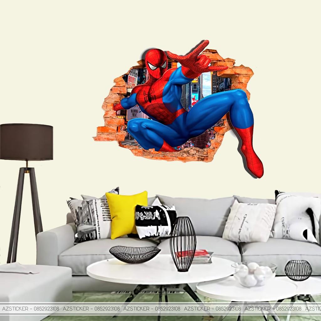 Decal Dán Tường Trang Trí Quán Cà Phê , Tiệm Làm Tóc , Nhà Hàng | Hình Dán Spiderman
