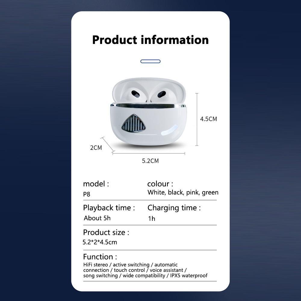 Tai nghe nhét tai bluetooth không dây Pulierde TWS P8 5.1 mini 9D cho điện thoại