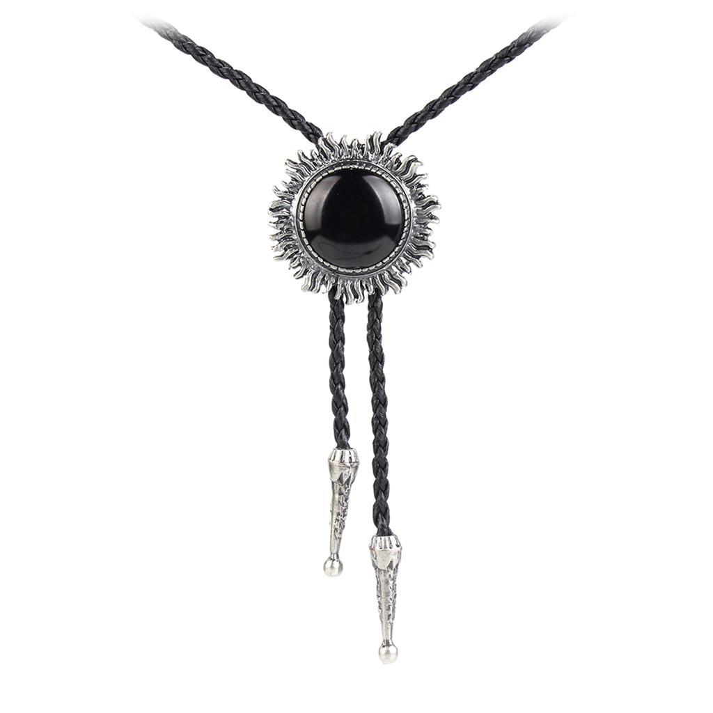 Vintage Western Cowboy Bolo Tie Antique Pendant Necklace
