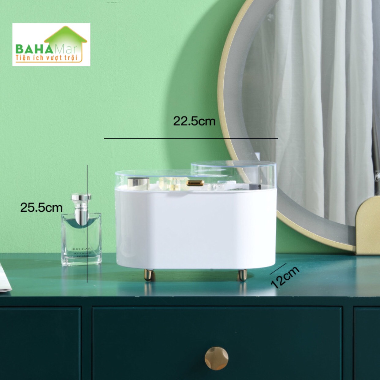 HỘP ĐỰNG NƯỚC HOA ĐỂ BÀN TRANG ĐIỂM "BAHAMAR" trang nhã và gọn gàng, tránh bụi bẩn