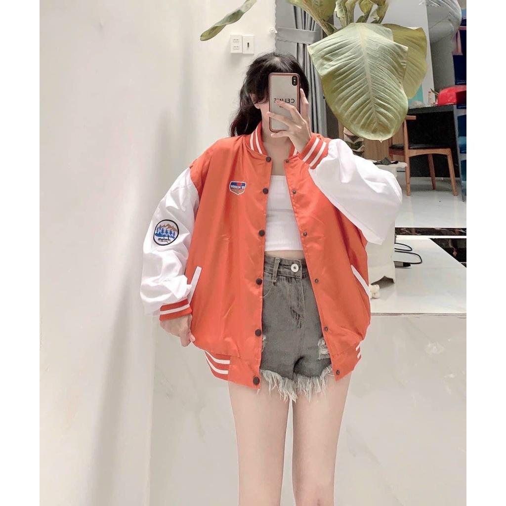 ÁO KHOÁC DÙ BOMBER LOGO THỜI TRANG NỮ - SIÊU XINH , HOT HIT CHO CÁC BẠN TRẺ