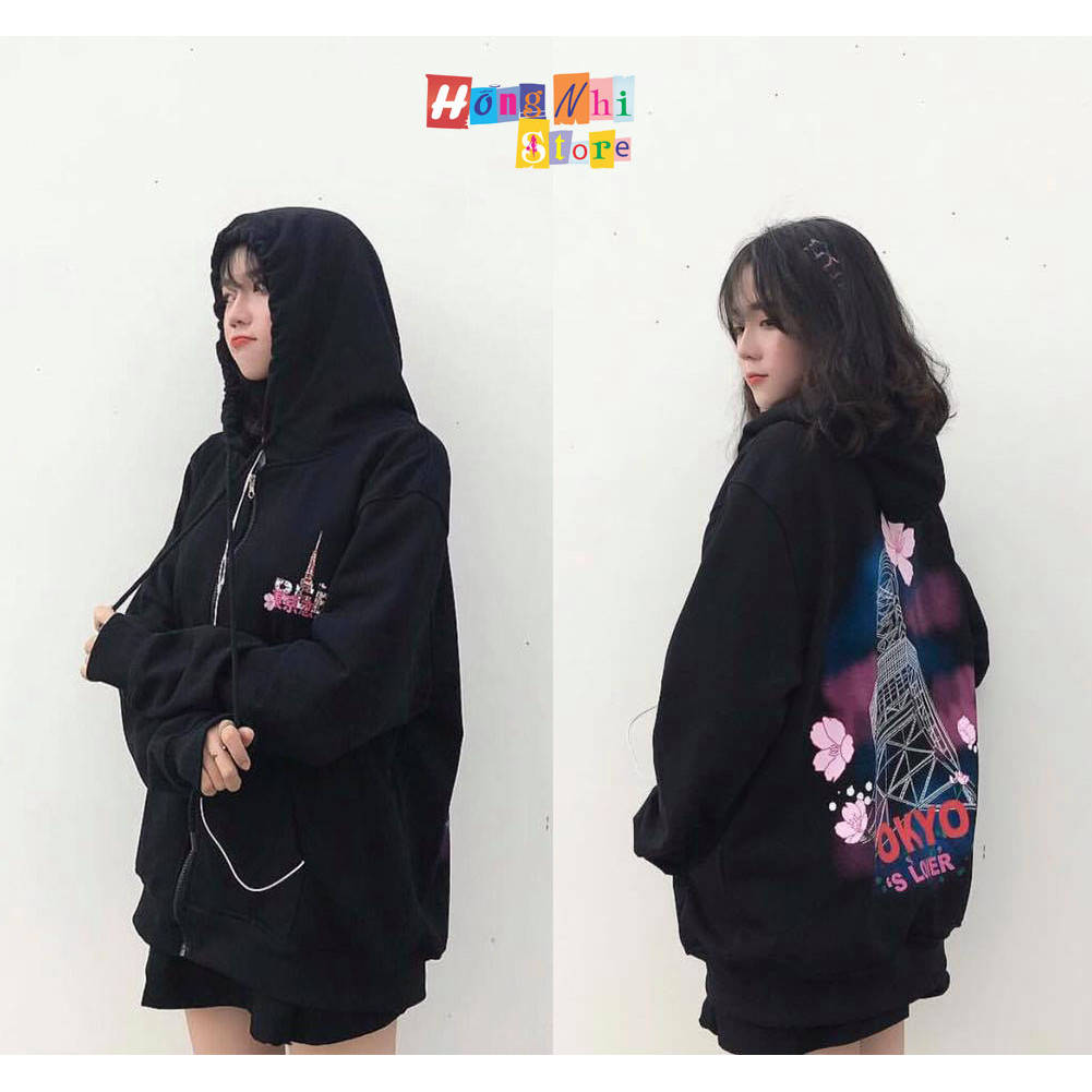 Áo Khoác Hoodie Zip In Hình TOKYO Oversize Ulzzang Unisex Dáng Rộng - MM