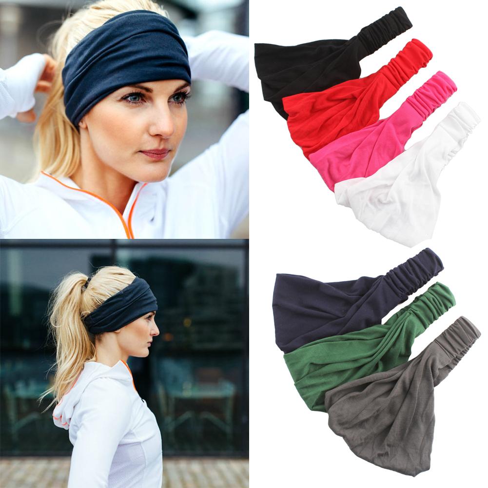 Phụ nữ mới rộng thể thao trên băng yoga kéo dài băng kéo tóc đàn hồi solid Running Turban Head Wrap Color: green