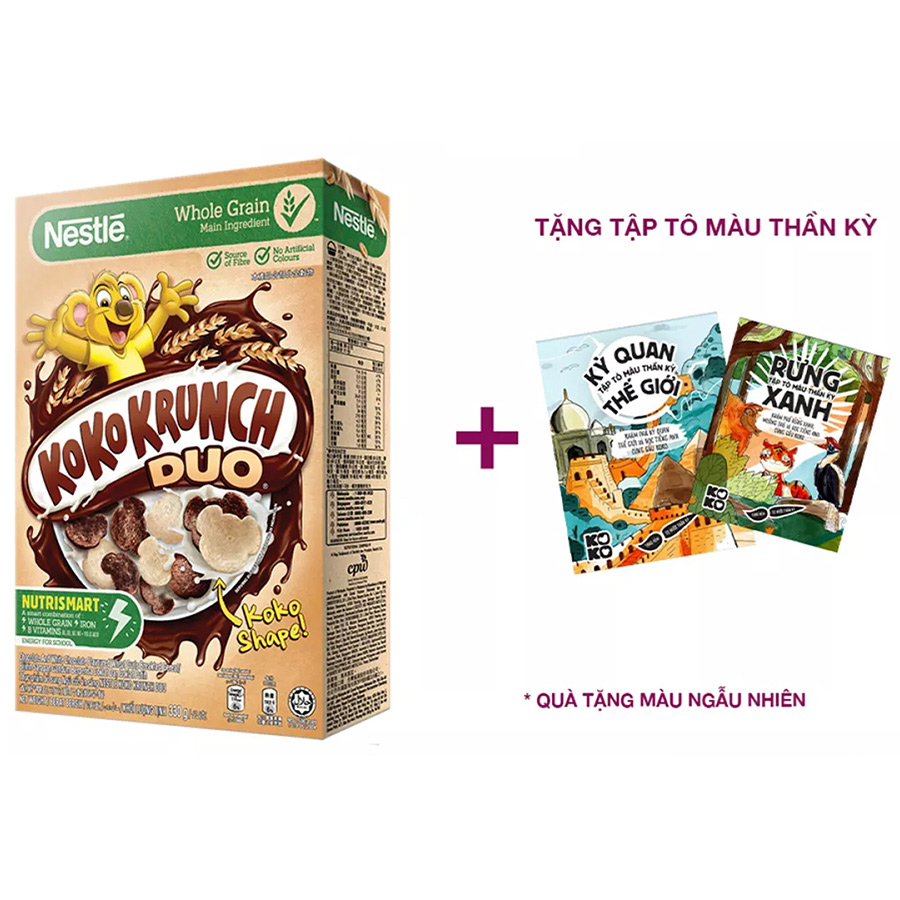 Ngũ cốc ăn sáng Koko Krunch Duo (Hộp 330g) [Tặng 1 tập tô màu thần kỳ]