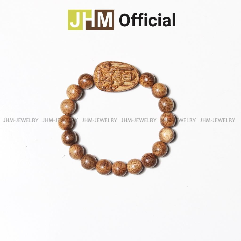 Vòng tay trầm hương tốc dành cho nữ tuổi Mão 8mm JHM phối mặt bản mệnh Văn Thù Sư Lợi Bồ Tát