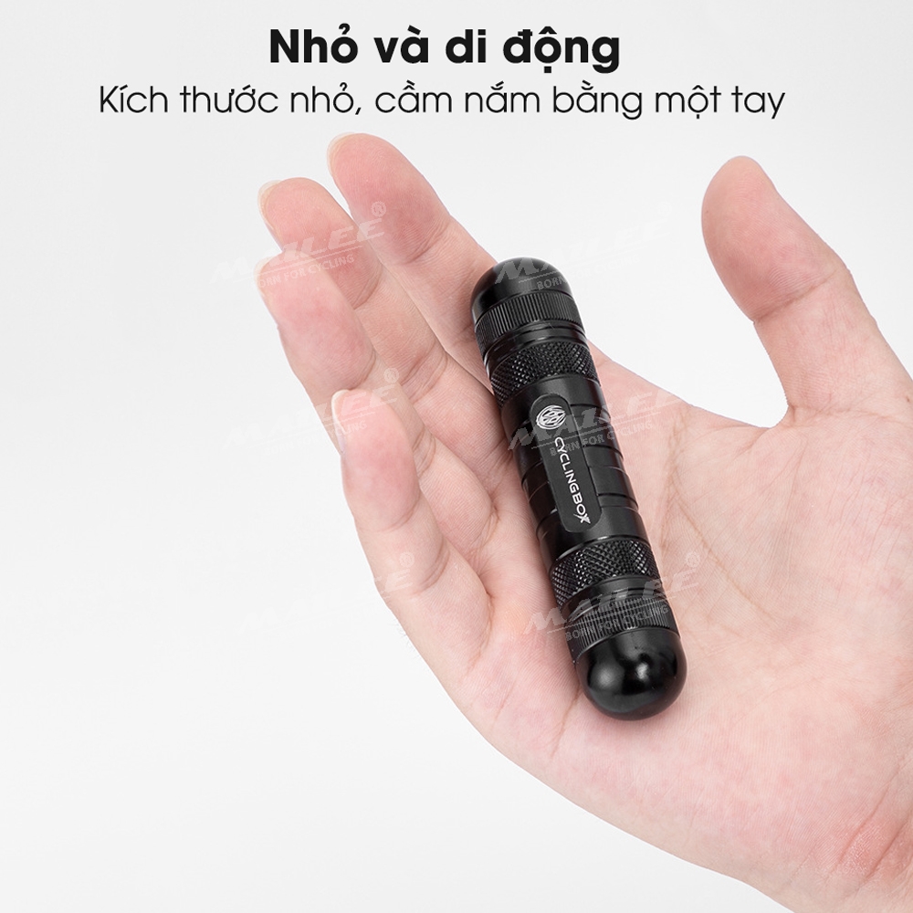 Vá Lụi Mini cho lốp xe không săm cho xe máy bỏ túi CYCLING BOX 9904 chất liệu nhôm nguyên khối, chắc chắn, chiều dài chỉ 9.6cm (tặng kèm thêm 5 sợi vá)  - Mai Lee