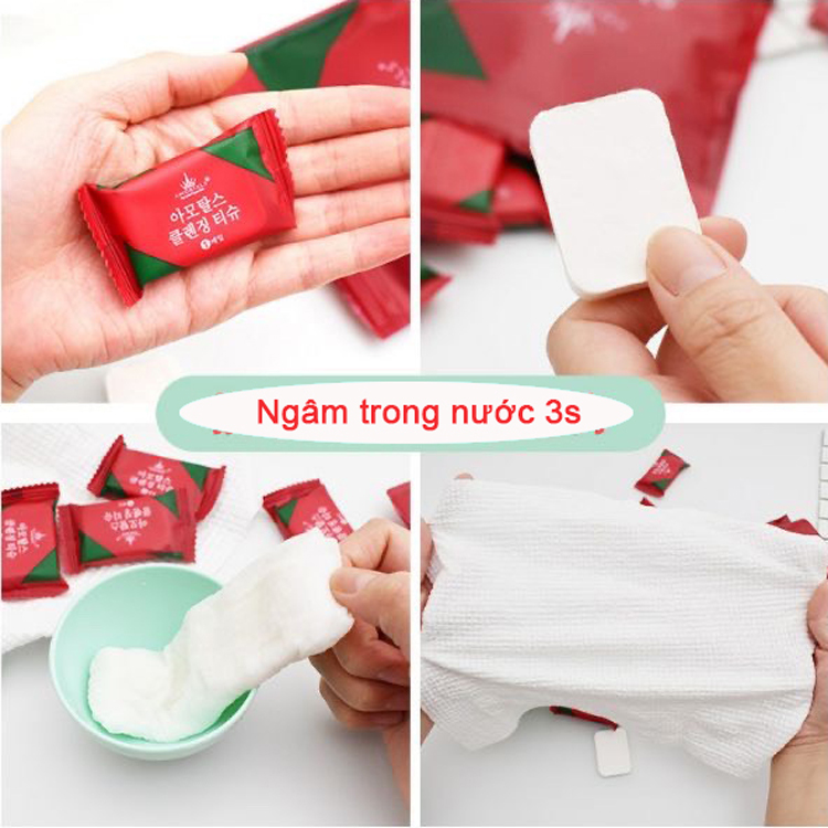 Khăn nén vải cotton đa năng tẩy trang, rửa mặt