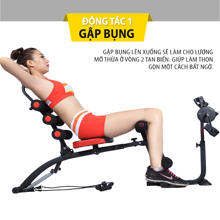 Máy Tập Cơ Bụng Đa Năng 6 Chức Năng Six Pack Care Đạp Xe Tập Giảm Mỡ Bụng Tại Nhà Đại Nam Sport + Kèm Máy Massage Chạy Pin