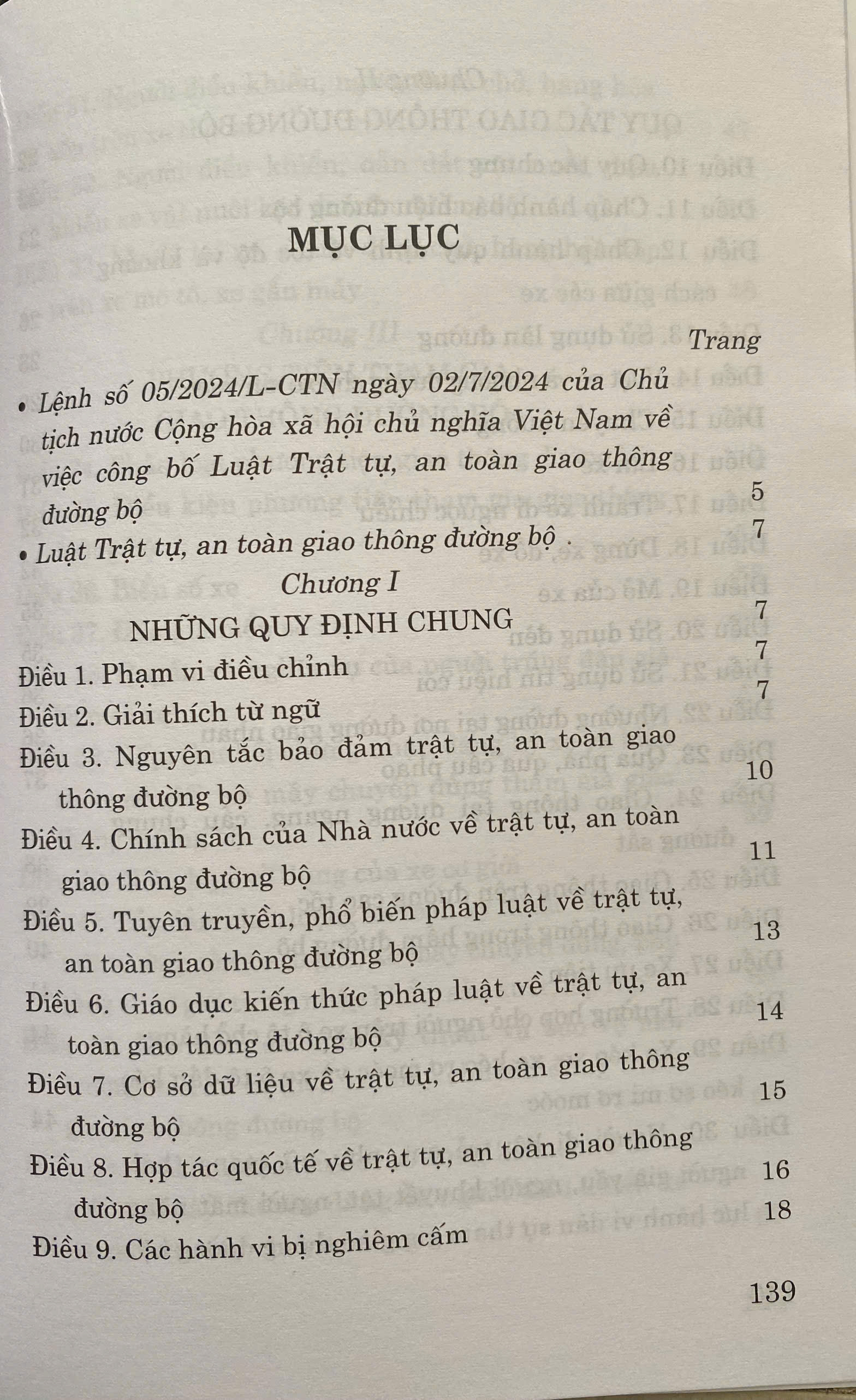 Luật Trật Tự, An Toàn Giao Thông Đường Bộ Năm 2024