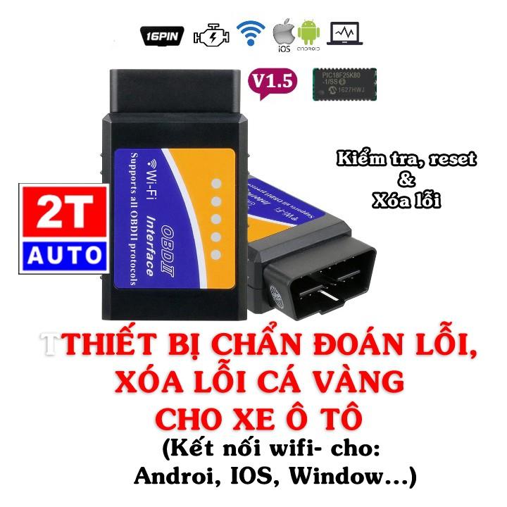 Thiết bị quét xóa lỗi cá vàng check engine chẩn đoán scan lỗi xe hơi ô tô cắm cổng OBD EML327- WIFI:  SKU:277-1