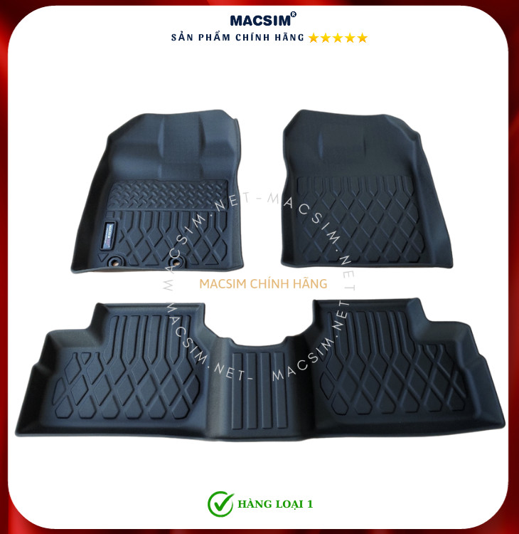 Hình ảnh Thảm lót sàn xe ô tô Toyota Wigo 2023 Nhãn hiệu Macsim chất liệu nhựa TPE cao cấp màu đen
