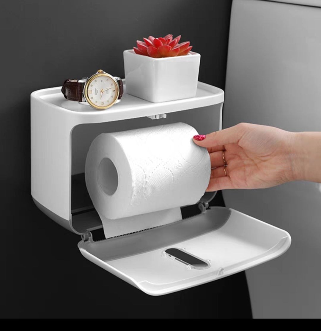 HỘP ĐỰNG KHĂN GIẤY VỆ SINH TREO TƯỜNG CẮT GIẤY TỰ ĐỘNG CAO CẤP - KHÔNG CẦN KHOAN TƯỜNG ỐC VÍT