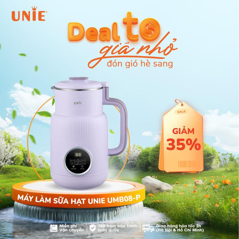 Máy làm sữa hạt Unie chính hãng UMB08, UMB08 PRO công suất 600W, máy sữa hạt dung tích 600ml, 5 chức năng xay nấu tiện lợi, xay nhuyễn mịn mọi thực phẩm, vệ sinh dễ dàng, chất liệu an toàn sức khỏe