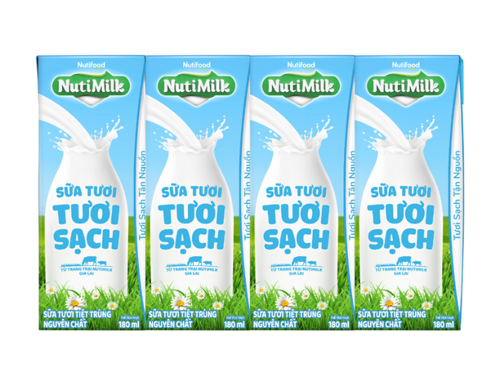 Thùng 48 hộp Sữa Tươi Tiệt Trùng Nutimilk Không Đường 180ml