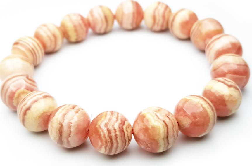 Vòng Tay Đá Đào Hoa Tự Nhiên 11mm - Natural Rhodochrosite Bracelet
