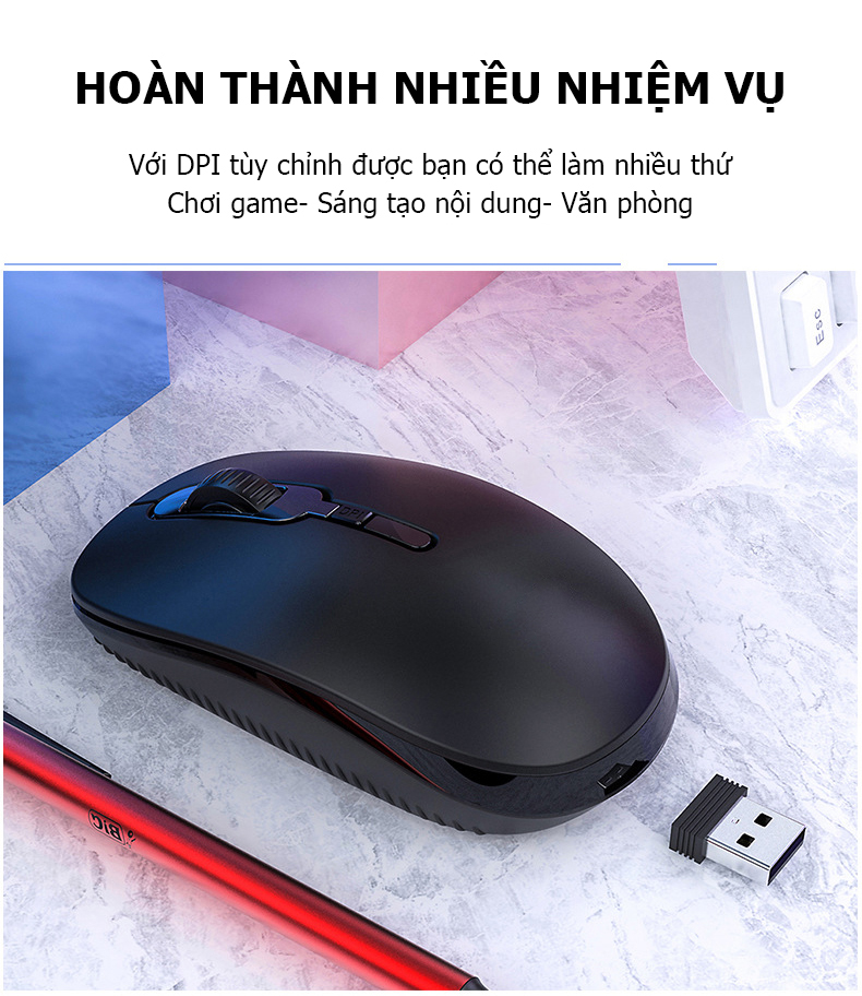 Combo bàn phím và chuột không dây V3Max chống nước tốt, thiết kế lõm tạo cảm giác gõ tốt hơn và có chế độ tự ngắt kết nối thông minh