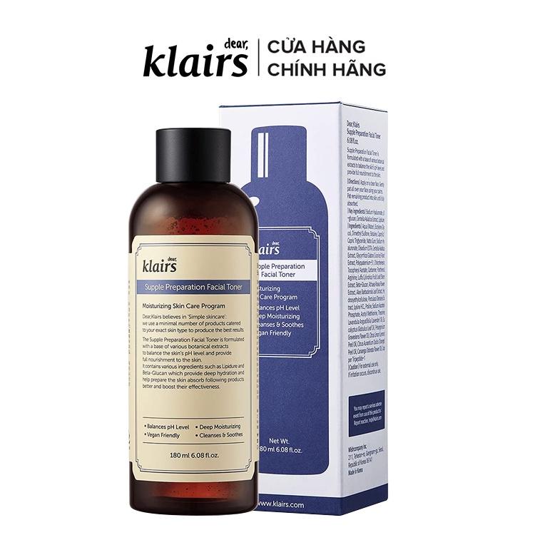 Nước hoa hồng đặc biệt cho da nhạy cảm Dear, Klairs Supple Preparation Facial Toner Hàn Quốc 180ml