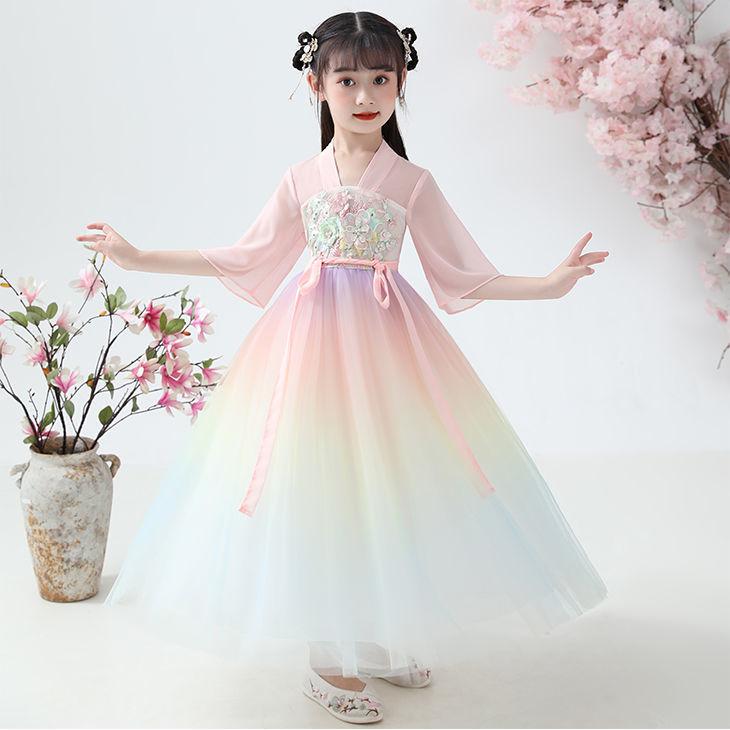 DONGSHOP Cô gái Hán phục nữ nhi cổ trang váy nàng tiên váy váy công chúa váy Trung Quốc phong cách siêu tiên mùa hè váy mùa hè