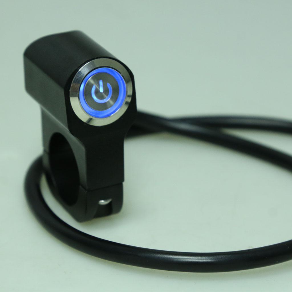 Handlebar Headlight on/OFF Aluminum Alloy Push Button Switch Blue & Green