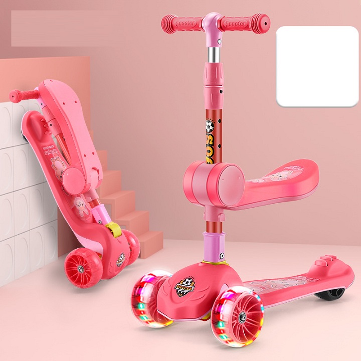 Xe trượt scooter cho bé GRAFFITI 3 bánh xe lớn có đèn nhạc phù hợp bé từ 2-14 tuổi (Tặng ghế ngồi + full phụ kiện)