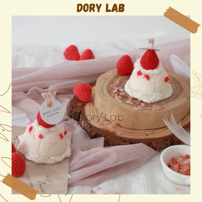 Nến Thơm Viên Kem Dâu Tây Nhiều Mùi Hương Handmade, Phụ Kiện Decor - Dory Lab