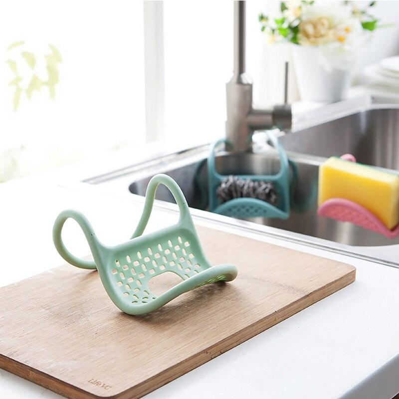Sink Shelf Kitchen Storage Adjustable Snap Sink Rack Hanging Dish Rack Soap Sponge Drain Rack Kitchen Organizer Storage Rack