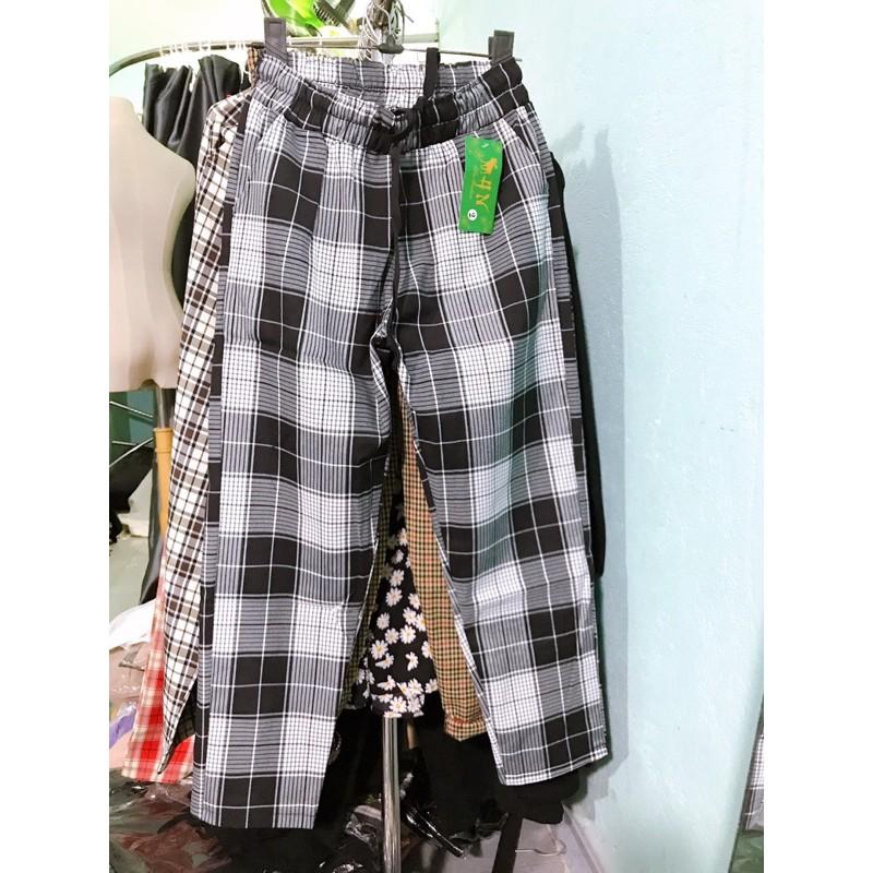 Quần BAGGY vải ống xuông lưng thun- hình shop chụp thật- siêu nhẹ