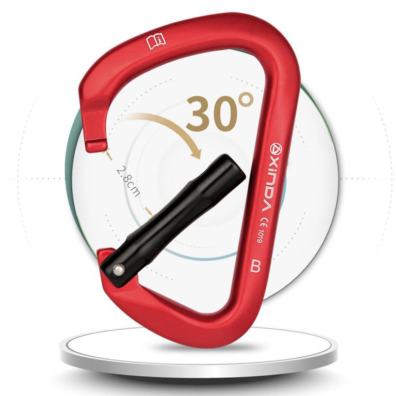 25KN Climbing Carabiner 3" Aluminum Rappelling Mountaineering Keychain Auto Locking Karabiner Camping Lock Clasp D-Ring Equipment Accessories