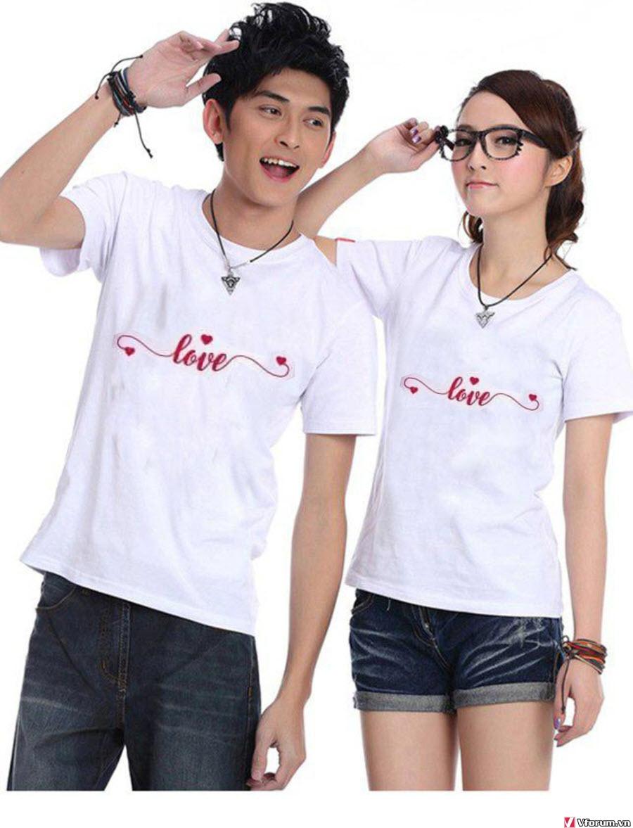 Áo Đôi Chữ Love Đỏ Nam Nữ